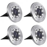 Waterproof LED Solar Garden Lights For In-Ground, Patio, Lawn, Yard, Pathway, Walkway - Pack Of 4
